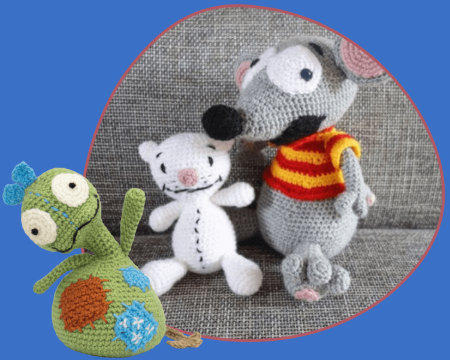 crochet - Toupie, Binou et Monsieur Mou